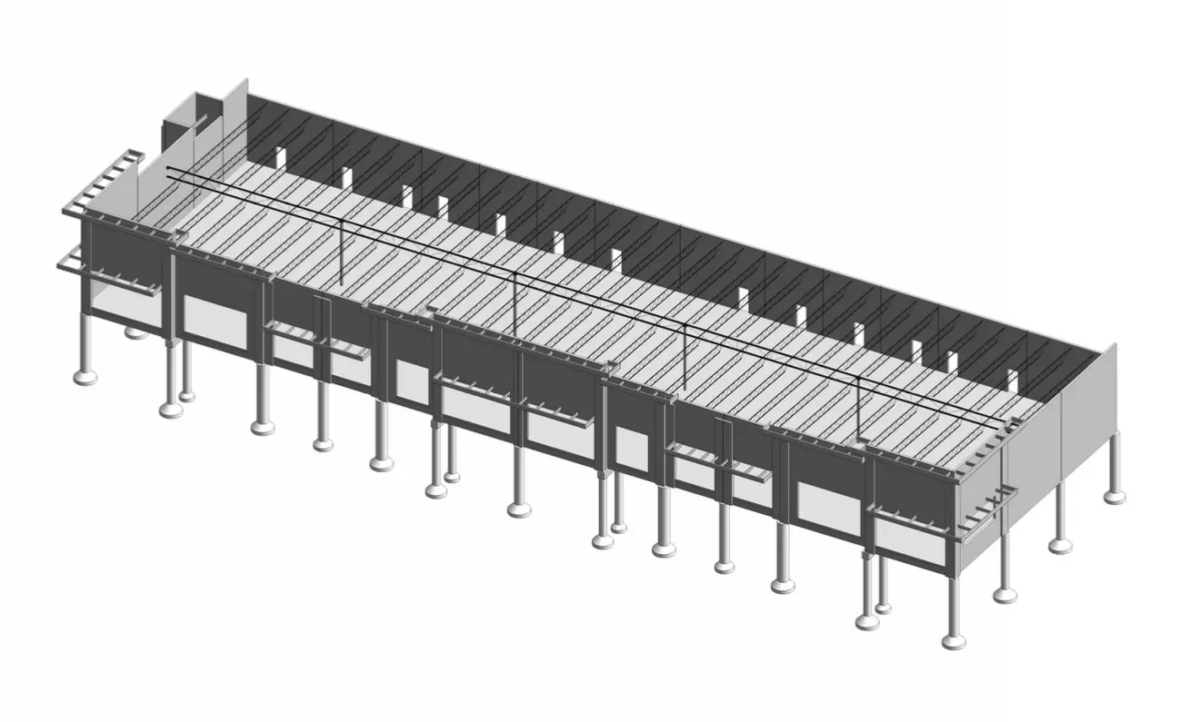 Three-dimensional structural model of a tilt-wall commercial building